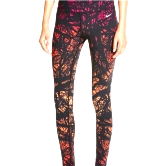 Nike Pink Black Orange Ombre Print Leggings - Picture 1 of 5